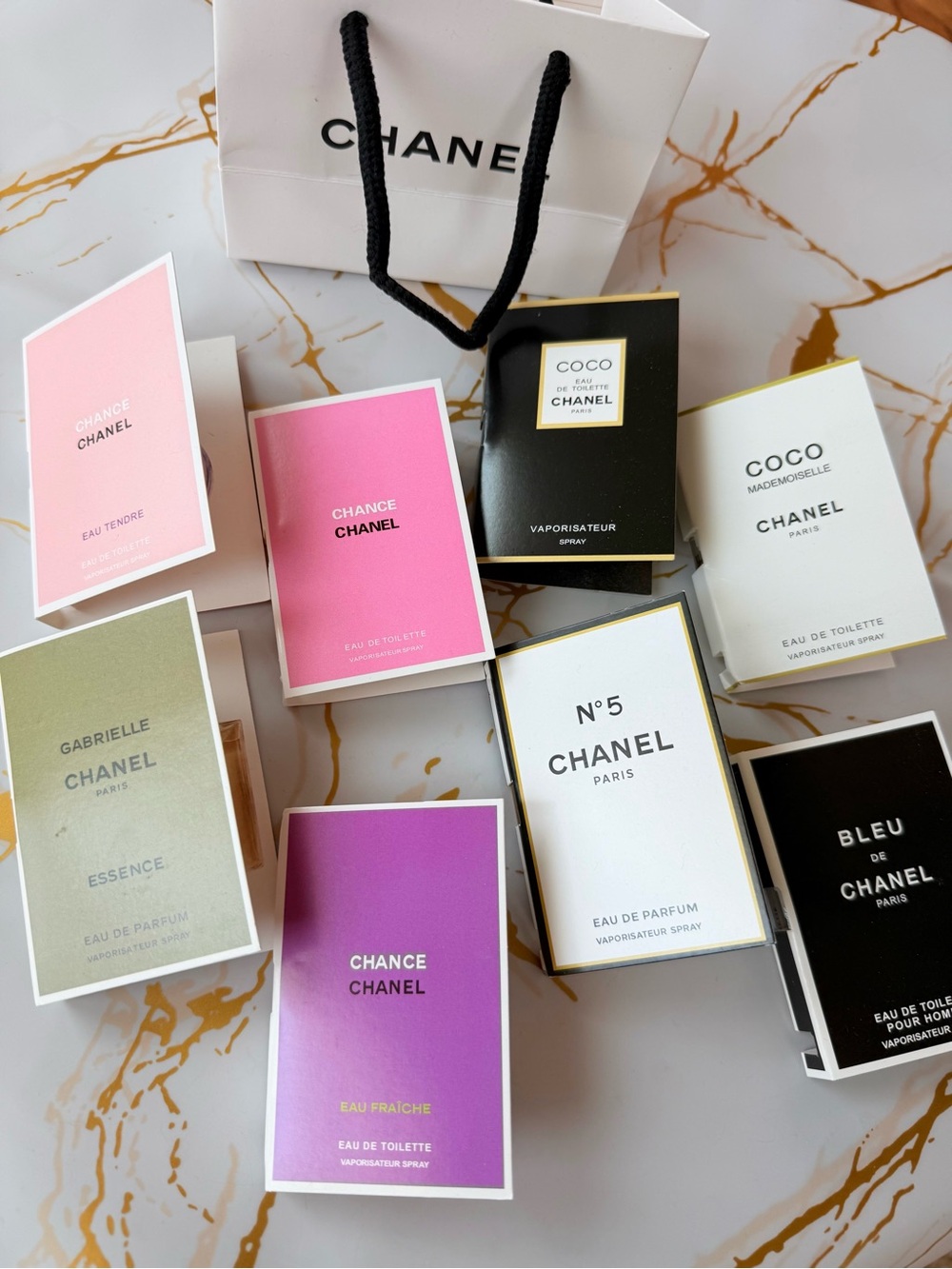 CHANEL Sample Vial Set with Paper bag Brand New 8 vials AMAZING